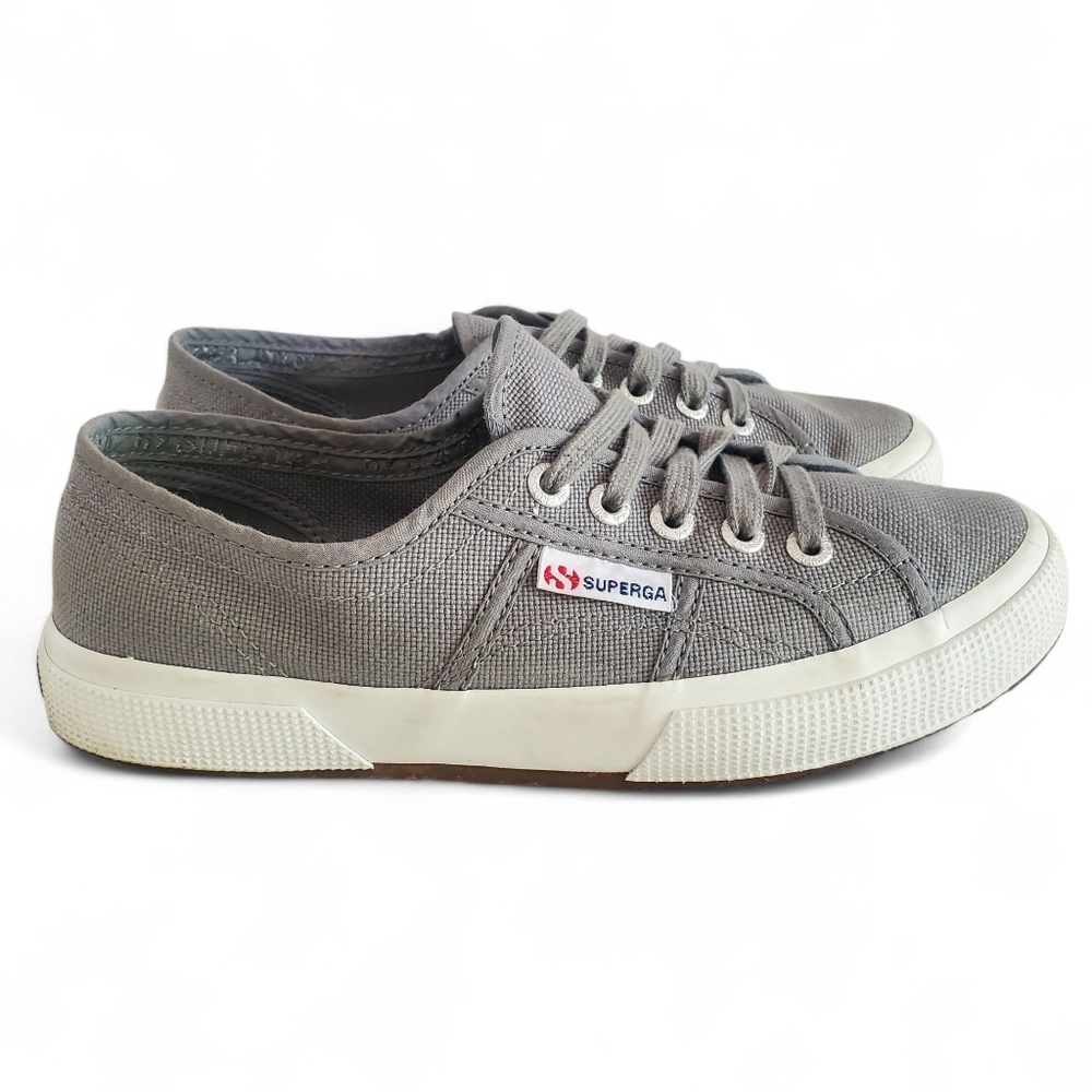SUPERGA Cotu Classic 2750 Light Gray Lace-Up‎ Unisex Tennis Sneakers W 7½ | M 6